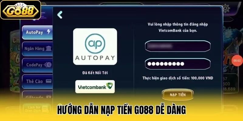 Hướng dẫn nạp tiền Go88 dễ dàng